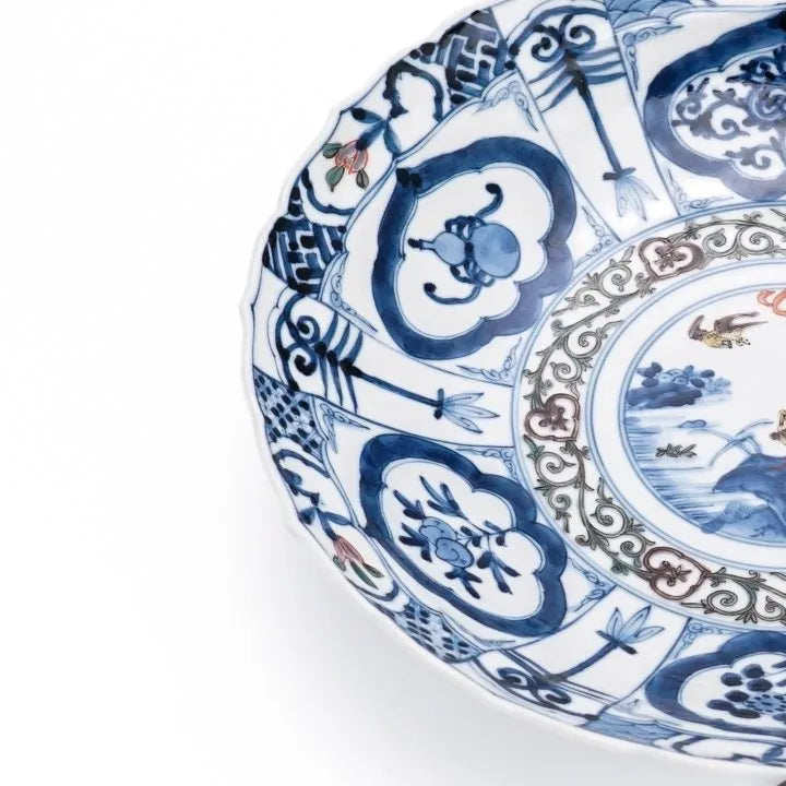 [IMPERIAL HOUSEHOLD–APPOINTED] KUTANI WARE IROE SHONZUI FLOWER & BIRD DESIGN / CHOZA YAMAMOTO