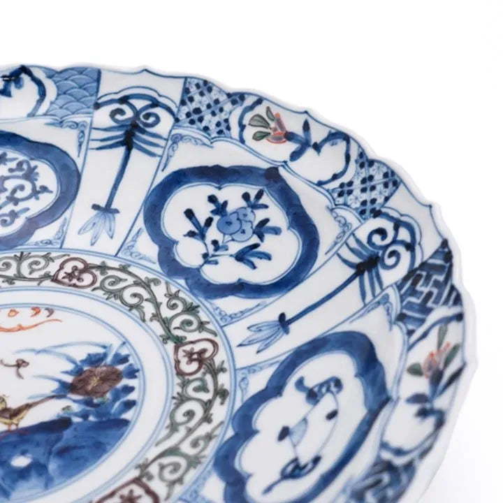 [IMPERIAL HOUSEHOLD–APPOINTED] KUTANI WARE IROE SHONZUI FLOWER & BIRD DESIGN / CHOZA YAMAMOTO