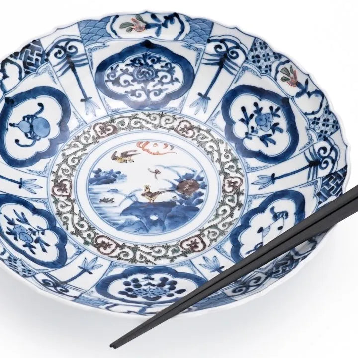[IMPERIAL HOUSEHOLD–APPOINTED] KUTANI WARE IROE SHONZUI FLOWER & BIRD DESIGN / CHOZA YAMAMOTO