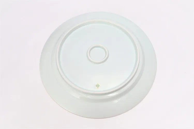 ARITA WARE BLACK AND SILVER CHRYSANTHEMUM PATTERN DINNER PLATE
