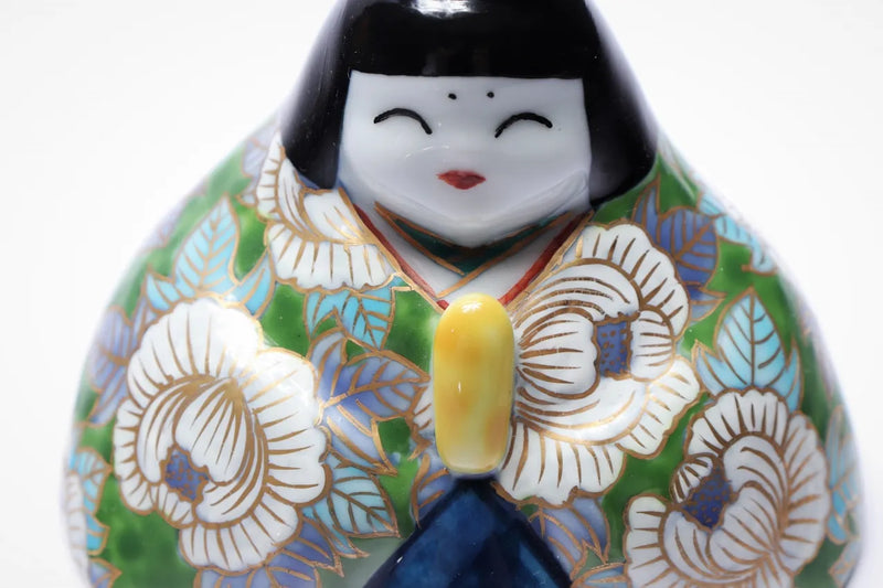 ARITA WARE HINA DOLLS “PEONY” WITH GOLD SCREEN & DISPLAY BASE / KOSUZU TOGEI