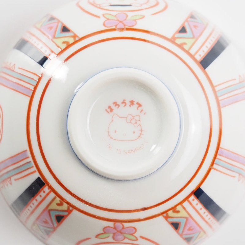 HELLO KITTY PERSIAN PATTERN JAPANESE KUTANI SINGLE RICE BOWL