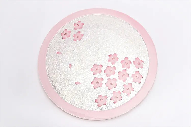 TASEI KLIN ARITA WARE PALE PINK GLAZE IRIDESCENT SAKURA TEA SET (WITH PLATE)