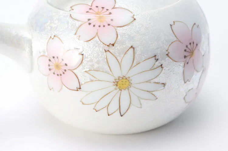 ARITA WARE CHERRY BLOSSOM (BLUE) KYUSU TEAPOT / TASEI KILN
