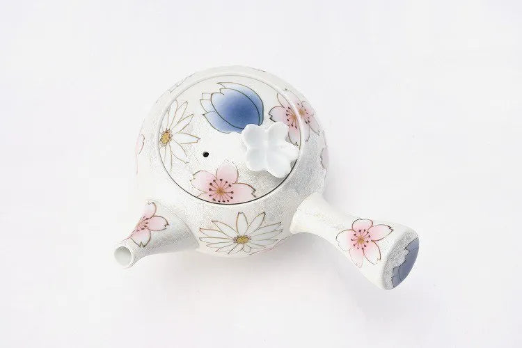 ARITA WARE CHERRY BLOSSOM (BLUE) KYUSU TEAPOT / TASEI KILN