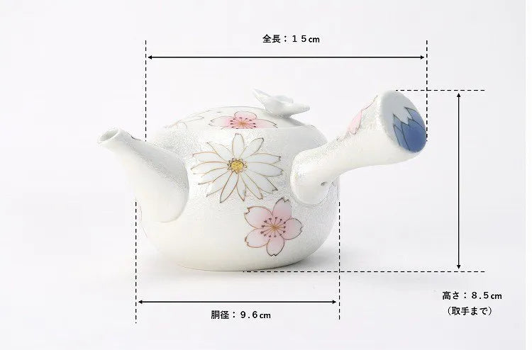 ARITA WARE CHERRY BLOSSOM (BLUE) KYUSU TEAPOT / TASEI KILN