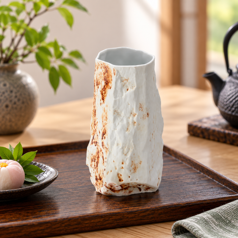 ARITA WARE RUST-SPRAY PORCELAIN STONE CUP / RISO KILN