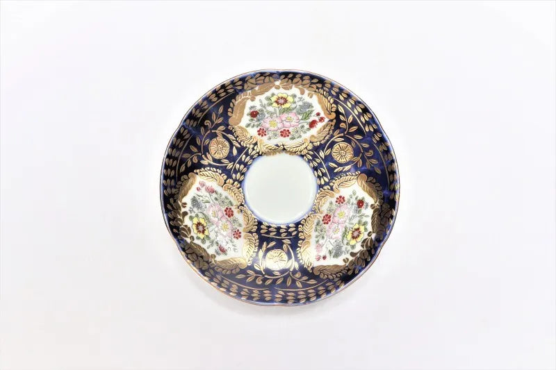 ARITA PORCELAIN VERSAILLES DEMITASSE - NISHIKI GLOSSY BLACK, TRADITIONAL JAPANESE CERAMIC BY KOURAKU KILN