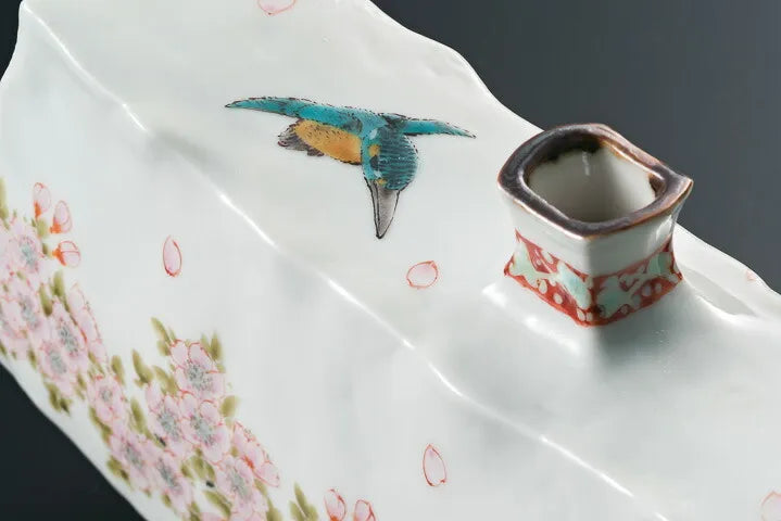 JAPANESE FLOWER VASE KUTANI SPRING BREEZE/ TOSHITO NAKAMURA