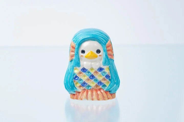 JAPANESE KUTANI WARE EPIDEMIC PROTECTION! AMABIE FIGURINE – LIGHT BLUE|TRADITIONAL JAPANESE CRAFT FIGURINE