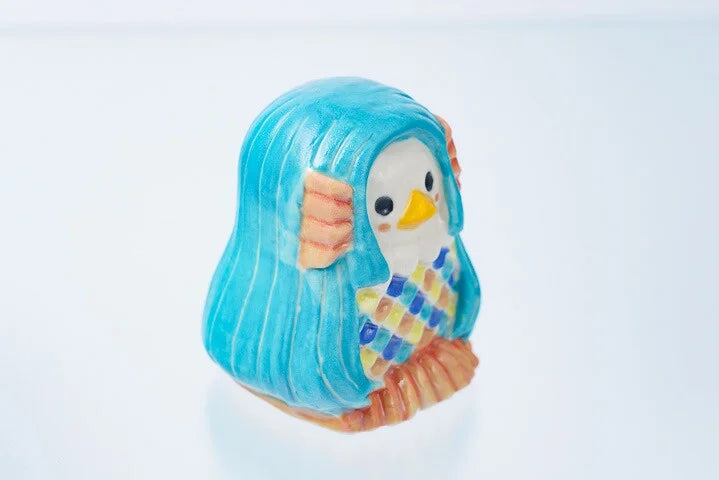 JAPANESE KUTANI WARE EPIDEMIC PROTECTION! AMABIE FIGURINE – LIGHT BLUE|TRADITIONAL JAPANESE CRAFT FIGURINE