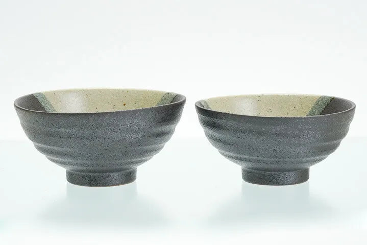 KUTANI WARE SET OF RICE BOWLS LUCKY SPARROWS
