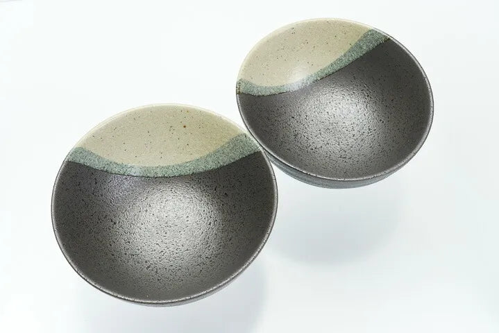 KUTANI WARE SET OF RICE BOWLS LUCKY SPARROWS