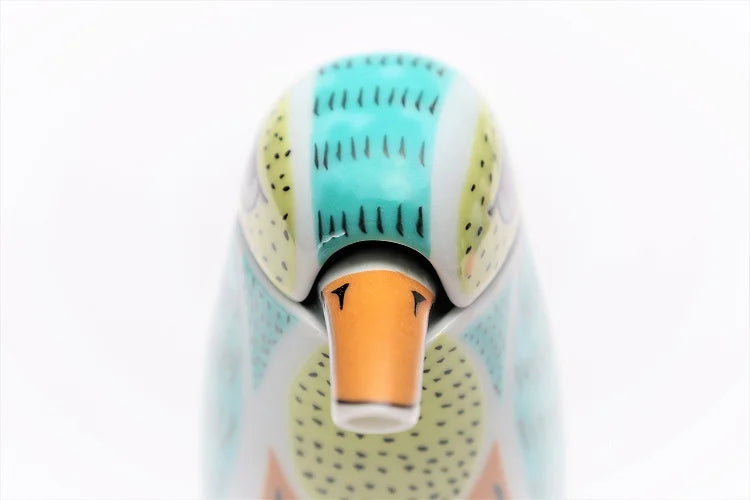 NISHIKI KINGFISHER-SHAPED SOY SAUCE DISPENSER ARITA / KOURAKU KILN