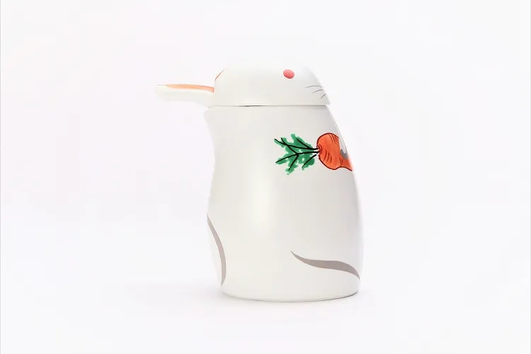 ARITA WARE  SOY SAUCE DISPENSER WITH “NISHIKI RABBIT” DESIGN (KOURAKU KILN)