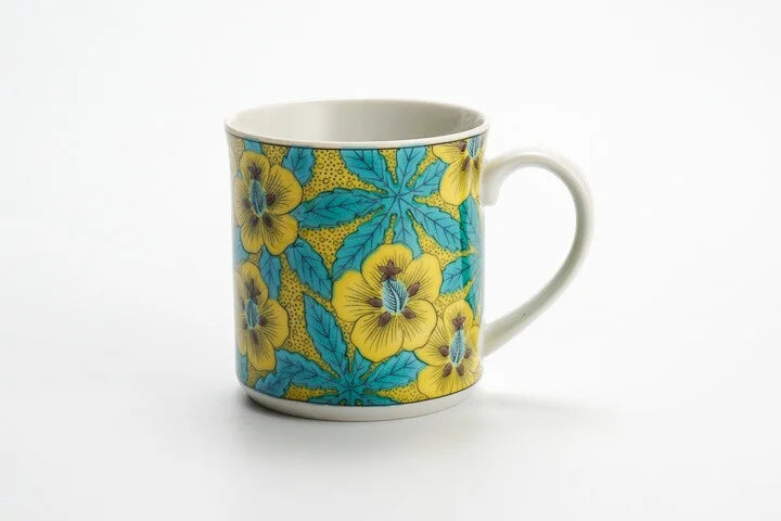 KUTANI JAPANESE MUG CUP AOI (HOLLYHOCK) /SEIKOU KLIN