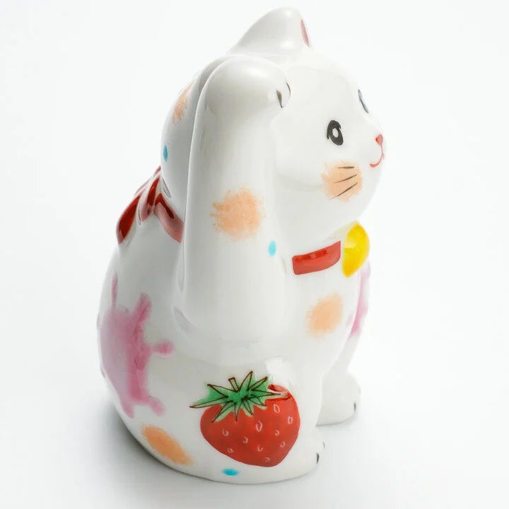 KUTANI WARE LUCKY CAT(MANEKI NEKO) STRAWBERRY / KOKUZOU KLIN