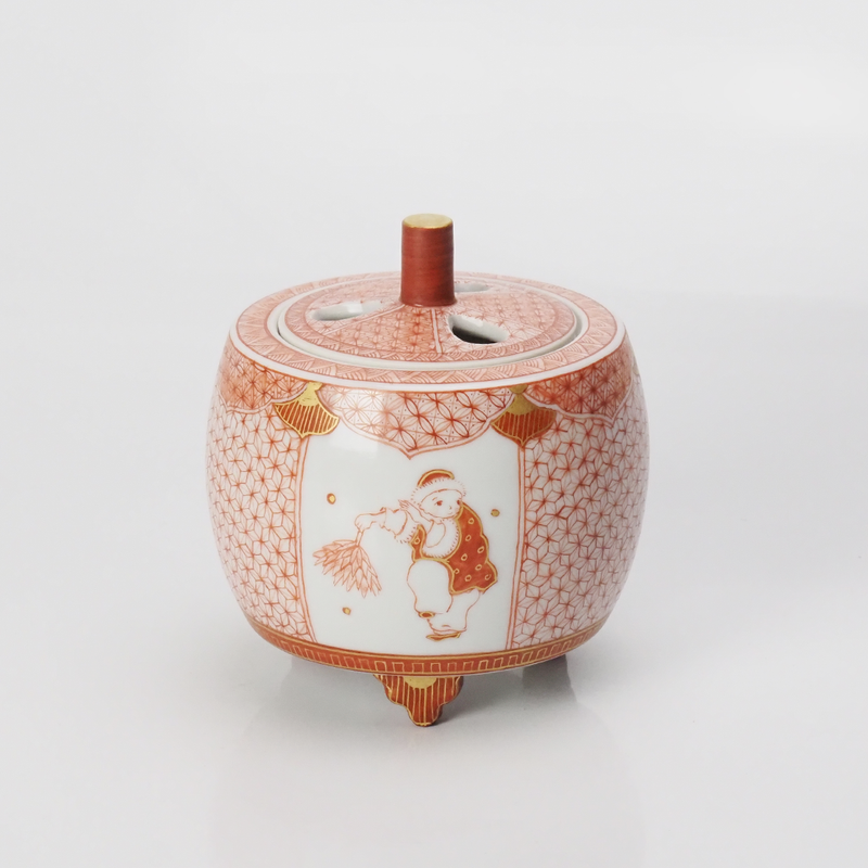 KUTANI WARE INCENSE BURNER  KARAKO MOTIF/REIKO FUKUSHIMA