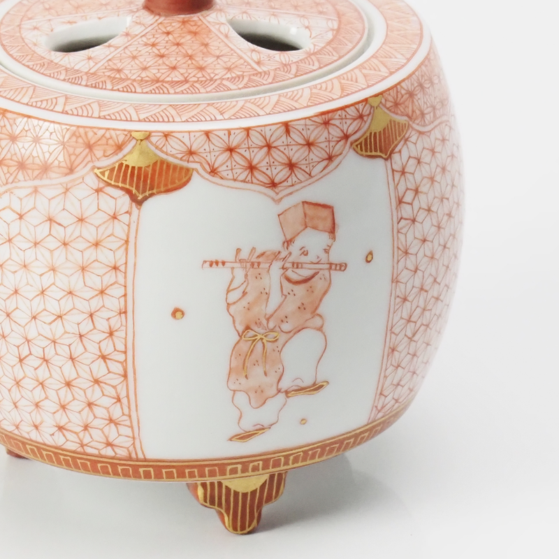 KUTANI WARE INCENSE BURNER  KARAKO MOTIF/REIKO FUKUSHIMA
