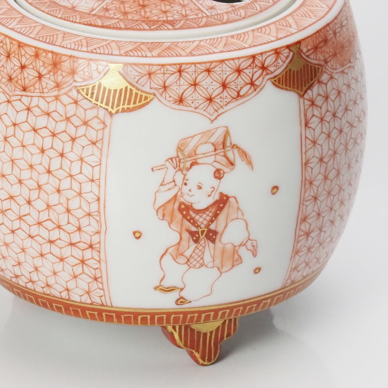 KUTANI WARE INCENSE BURNER  KARAKO MOTIF/REIKO FUKUSHIMA