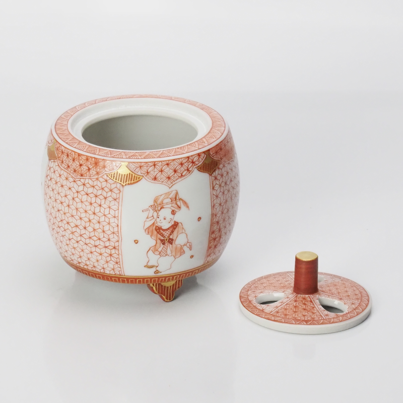 KUTANI WARE INCENSE BURNER  KARAKO MOTIF/REIKO FUKUSHIMA
