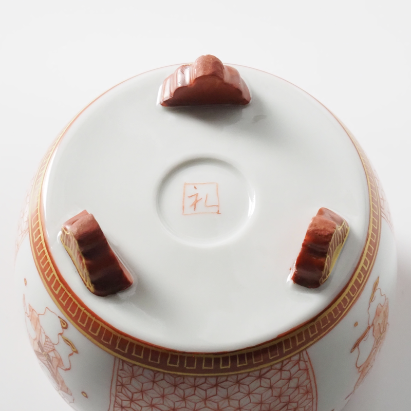 KUTANI WARE INCENSE BURNER  KARAKO MOTIF/REIKO FUKUSHIMA