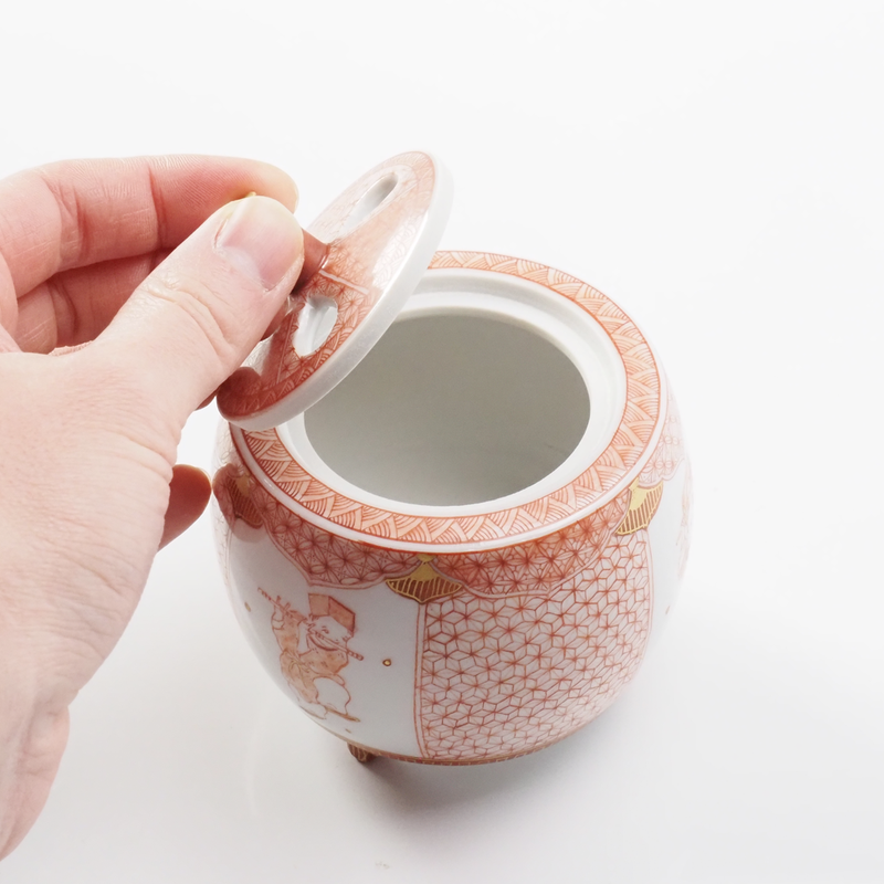 KUTANI WARE INCENSE BURNER  KARAKO MOTIF/REIKO FUKUSHIMA