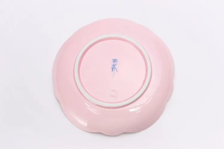 ARITA WARE PALE PINK GLAZE IRIDESCENT CHERRY BLOSSOM TEACUP/ TASEI KILN