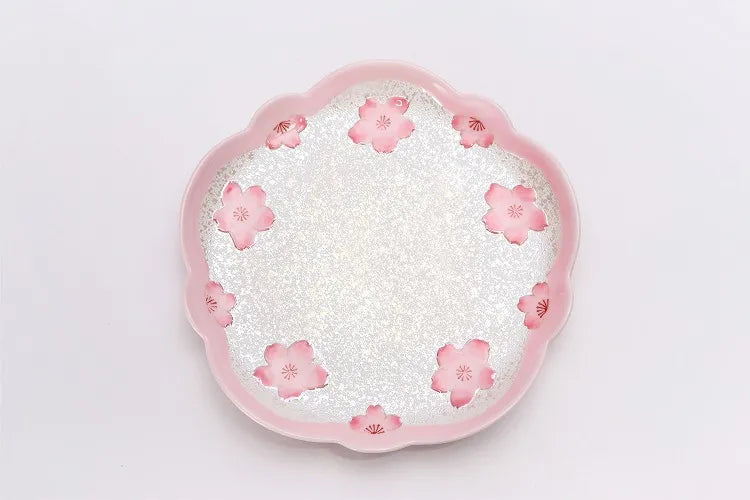 ARITA WARE PALE PINK GLAZE IRIDESCENT CHERRY BLOSSOM TEACUP/ TASEI KILN