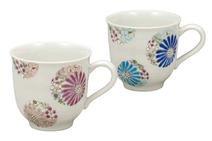 KUTANI WARE PAIR OF MUGS  HANA / IROE YUU