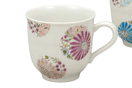 KUTANI WARE PAIR OF MUGS  HANA / IROE YUU