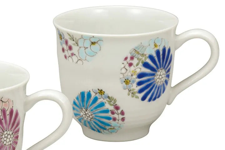 KUTANI WARE PAIR OF MUGS  HANA / IROE YUU