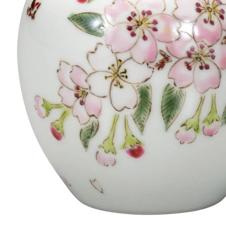 KUTANI JAPANESE SINGLE FLOWER VASE CHERRY BLOSSOMS /MINORU KAWATA