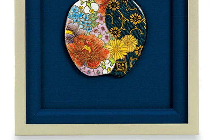 KUTANI WARE CERAMIC PLAQUE KIN HANAZUME /TAISHI KLIN