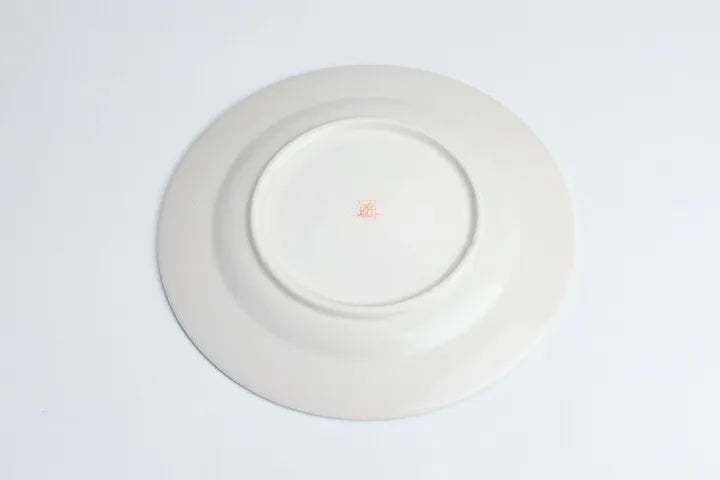 KUTANI WARE PERSIAN YELLOW PLATE  IROE-YU HAND-PAINTED JAPANESE CERAMIC PLATE  MADE IN JAPAN