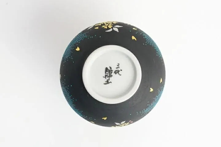 KUTANI WARE FLOWER VASE – SHIROKIN-MORI WEEPING CHERRY BLOSSOMS WITH AO-CHIBU BY KINGYOKU NAKATA