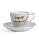 JAPANESE KUTANI COFFEE CUP & SAUCER SET – TWO SPARROWS IN SNOW MOTIF BY TOSHITO NAKAMURA