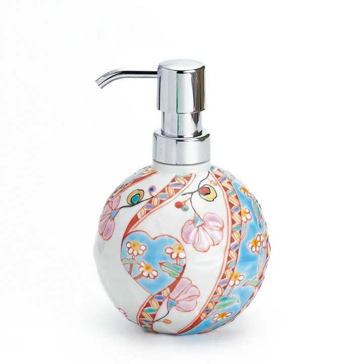 KUTANI WARE SOAP BOTTLE FLORAL TAPESTRY / GINSYUU KLIN