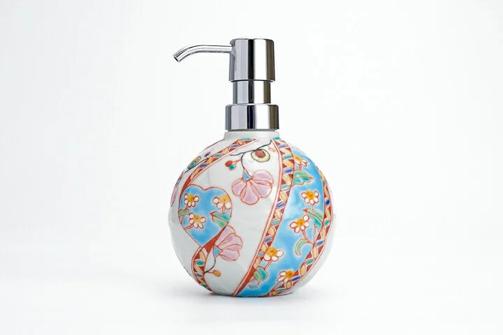 KUTANI WARE SOAP BOTTLE FLORAL TAPESTRY / GINSYUU KLIN