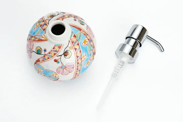 KUTANI WARE SOAP BOTTLE FLORAL TAPESTRY / GINSYUU KLIN