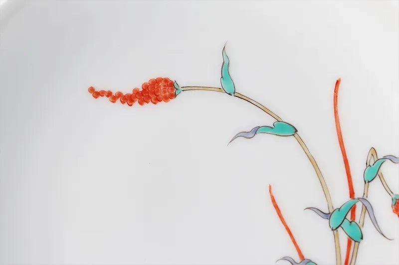 ARITA WARE 4.5-INCH DECORATIVE PLATE “MILLET AND QUAIL” – KAKIEMON KILN | JAPANESE PORCELAIN ART