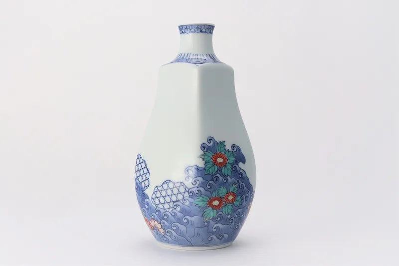 ARITA WARE “WAVE AND CHERRY BLOSSOM” VASE – IMAEMON KILN