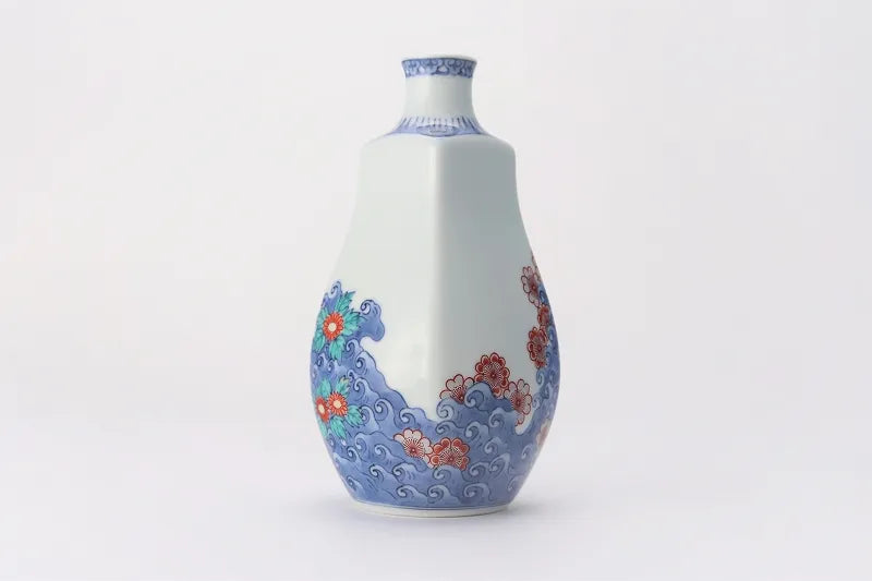 ARITA WARE “WAVE AND CHERRY BLOSSOM” VASE – IMAEMON KILN