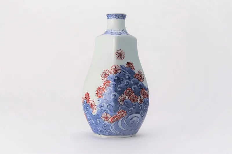 ARITA WARE “WAVE AND CHERRY BLOSSOM” VASE – IMAEMON KILN