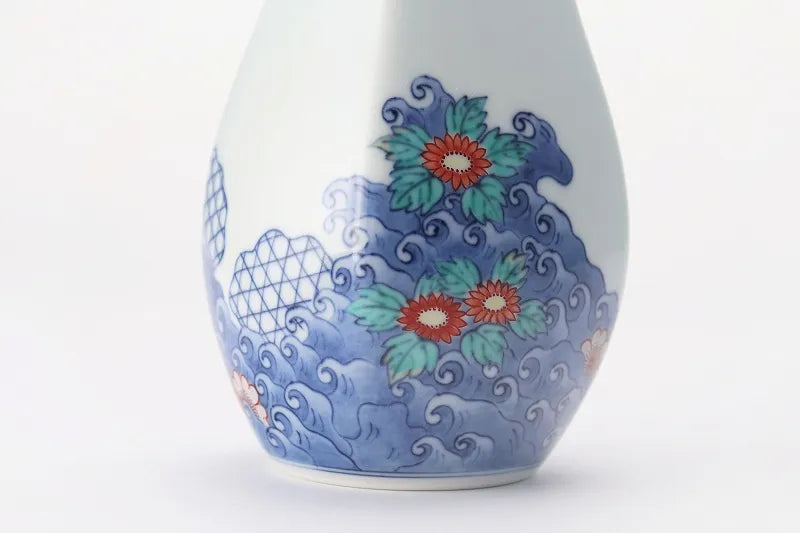 ARITA WARE “WAVE AND CHERRY BLOSSOM” VASE – IMAEMON KILN
