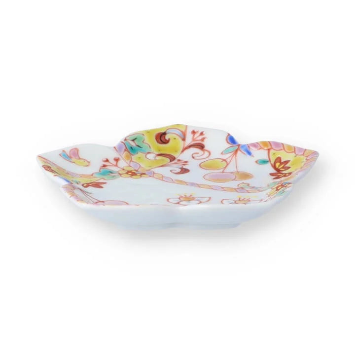 KUTANI WARE KIKYO SMALL PLATE PRIMAVERA / GINSYUU KLIN