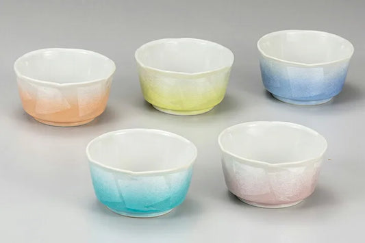 JAPANESE KUTANI WARE SMALL BOWL SET SILVER DECORATION (GINSAI) | GIFT BOX INCLUDED