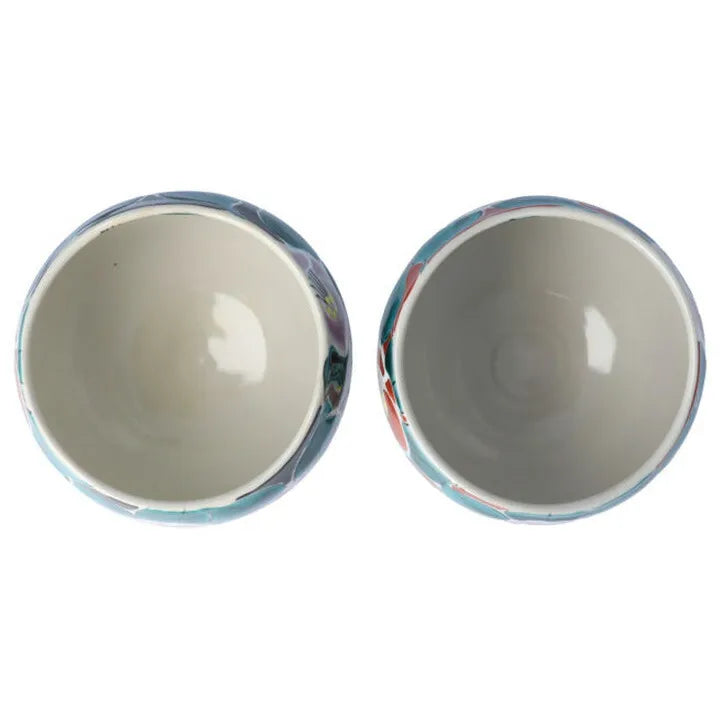KUTANI WARE PAIR OF IPPUKU TEA CUPS “IROE MUSŌ CAMELLIA” (BLACK & RED) – KOKUZOU KILN