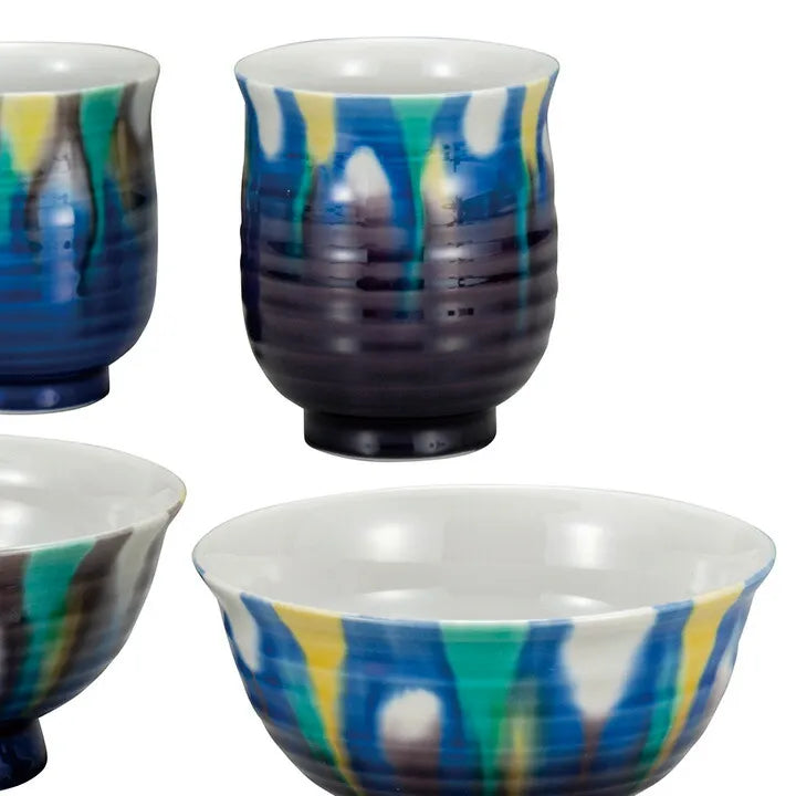 KUTANI WARE “YŪSAI” HARMONY SET BY HAIKU KILN – JAPANESE CERAMIC GIFT BOXED SET