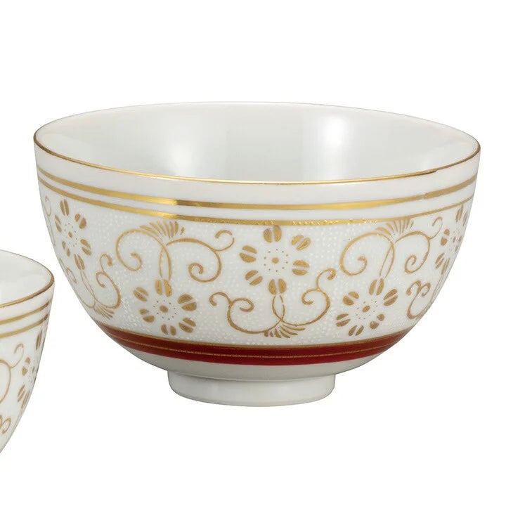 JAPANESE KUTANI RICE BOWL SET - SHIROCHIBU TESSEN DESIGN